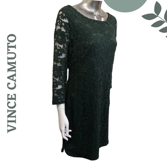 🛍️3/$40 Vince Camuto Elegant Floral Lace Cocktail Dress | 3/4 Sleeve | Size 10 - Picture 4 of 7